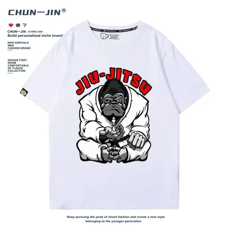 브라질 주짓수 BJJ T 셔츠 남성 여성 무술 코튼 티셔츠 전투 스포츠 주짓수 훈련 유니섹스 탑