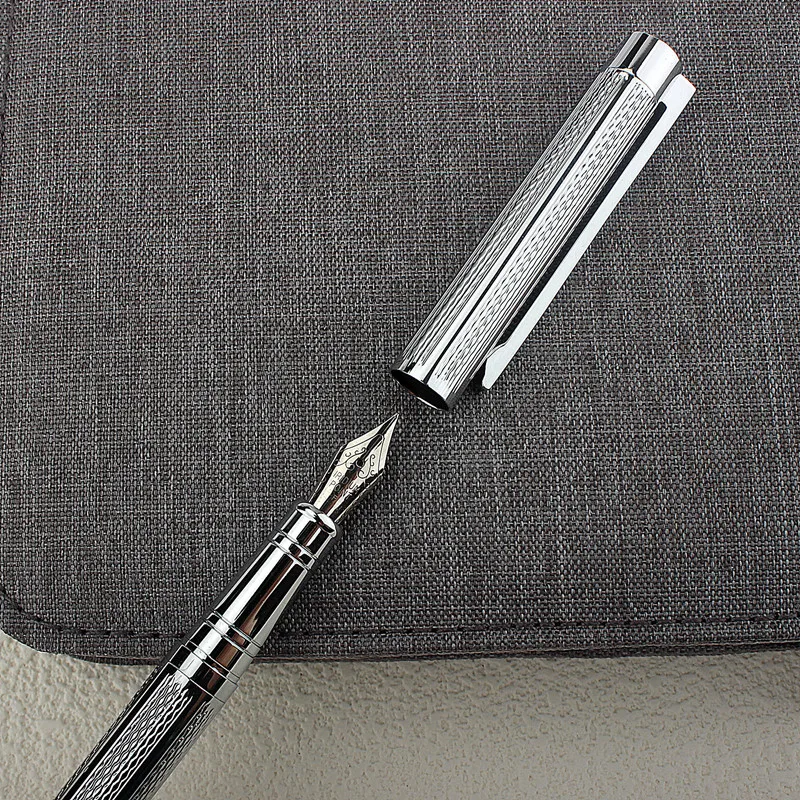 High Quality Stainless Steel Luxury Business School Student Office Supplies Fountain Pen New Ink Pen