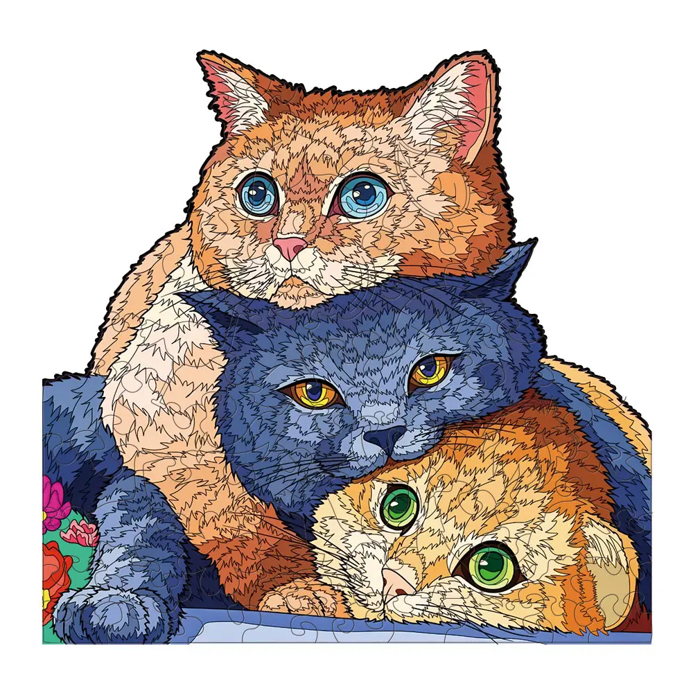 Happy Cat Puzzle Personalized 3D Puzzle Adult Children's Gift Education Children's Toy Game