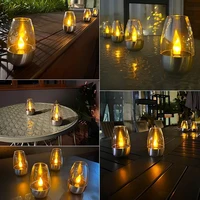 LED Solar Candles Light Flameless Rechargeable Night Light For Wedding Party Garden Decor Outdoor Waterproof Solar Candles Lamp 6