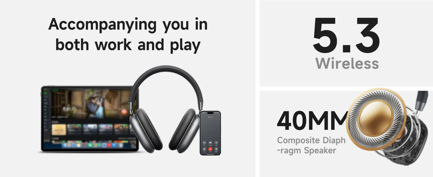 B36 Over-ear Bluetooth Headphones Noise Cancelling Hi-res Audio_voghion.com