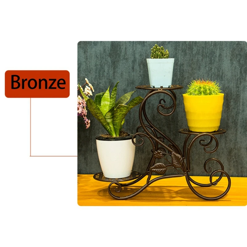 garden sofa Iron Flower Shelf Rack Home Floor-Style Living Room Flower Pot Shelf 3Layers Indoor Outdoor Garden Flower Stand patio furniture