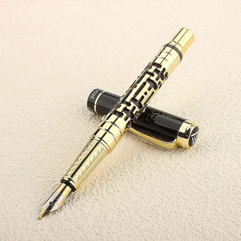 Metal Hollow Out Fountain Pen 3095 Converter Calligraphy Pens for Writing Drawing Journal Business Gift Ink Pen 4
