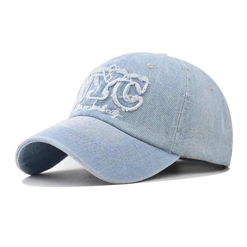 Denim Baseball Cap NYC Letters Embroidery Y2K Fashion Women