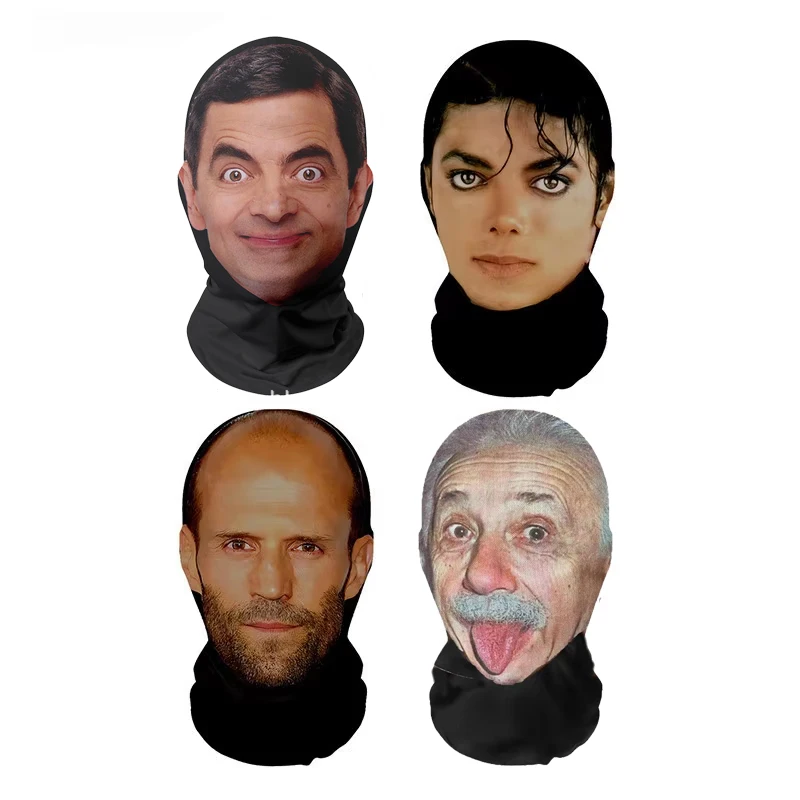 Cosplay 3D Printed Full Face Stretch Mesh Mask for Role Play and Halloween