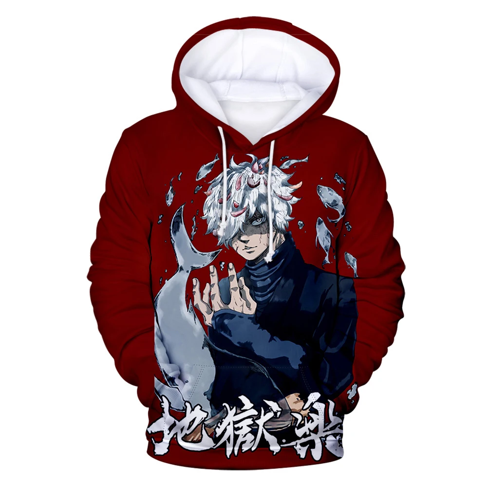 

Толстовки с капюшоном Hell's Paradise для мужчин и женщин, Аниме Манга, Jigokuraku, 3D принт, Модные свитшоты, Худи оверсайз, детские пуловеры, спортивные костюмы