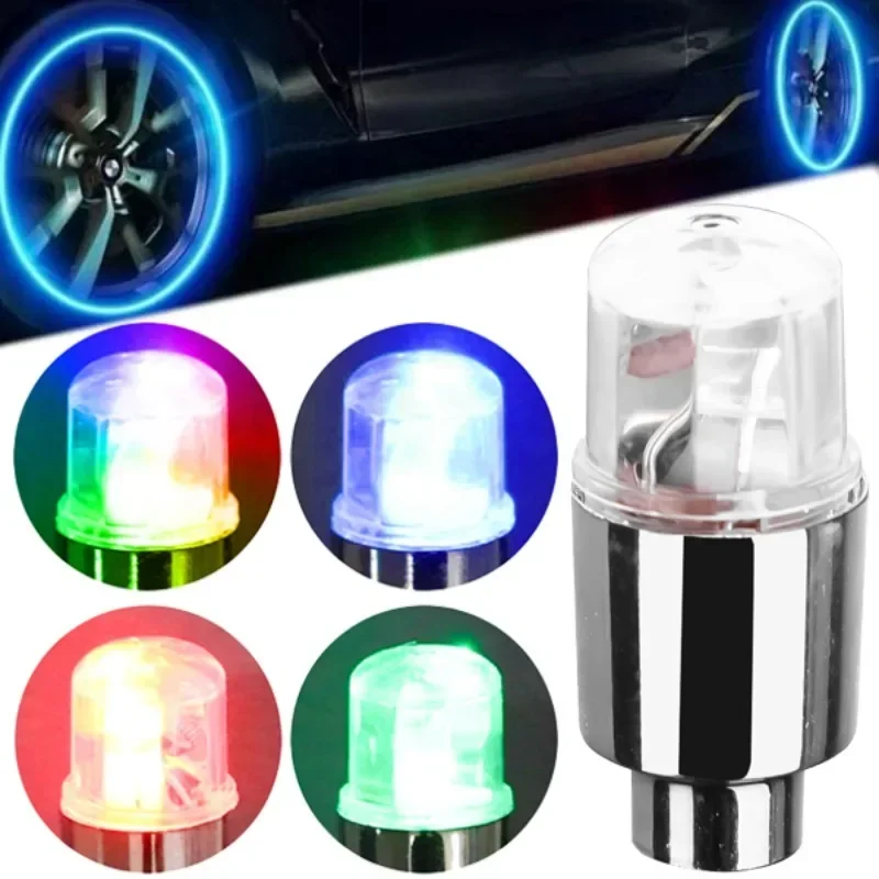2/10Pcs Colorful LED Wheel Valve Lights Motorcycle Car Wheel Tire Valve Caps Universal Dustproof Bicycle Valve Cover