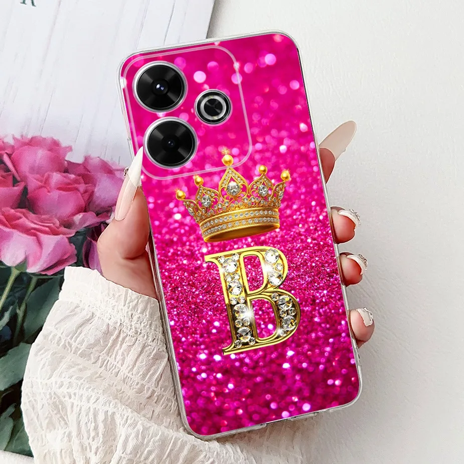 Stylish Clear Silicone TPU Phone Case with Letter Design