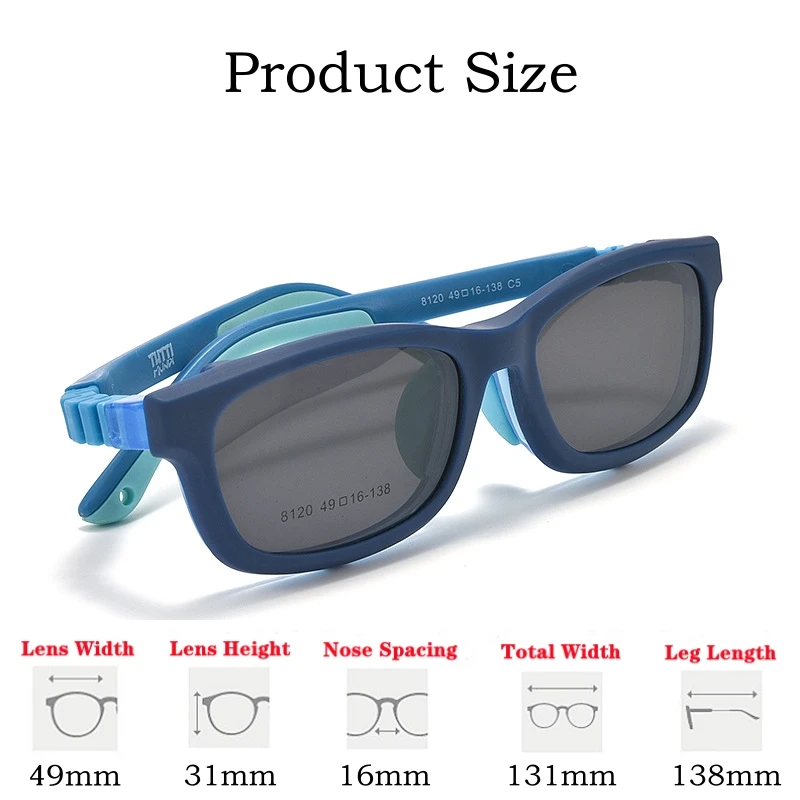 Kids Glasses YIMARUILI New Fashion Children's Polarized Clip-On Glasses Optical Prescription Frames Boy And Girl 8120ET kids glasses optical spectacle frames