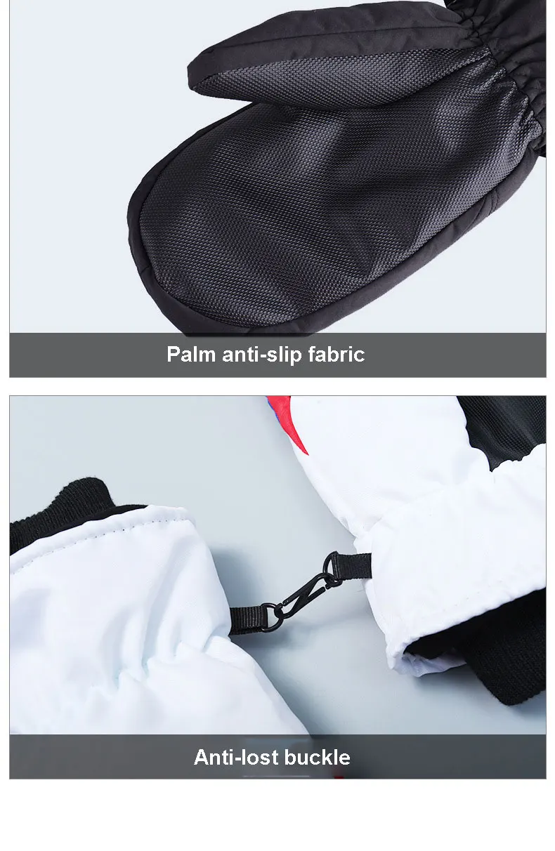 1 Pair Non-slip Ski Men Women Universal Outdoor Cycling Hiking Mitten Winter Warm Waterproof Thicken Fleece Gloves_voghion.com