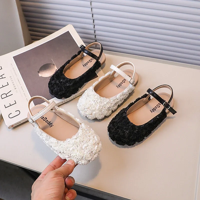 Girls Summer Flat Sandals Wedding Party Kids Casual Shoes