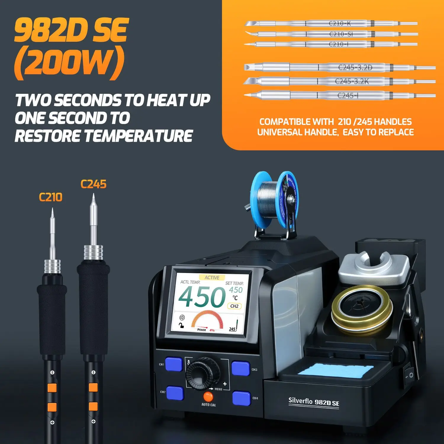 YIHUA 982D-I Estacion de Soldadura de Pinzas Calientes de Precisión con