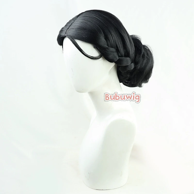 Bubuwig Synthetic Hair Michiko Cosplay Wigs Game Identity V Michiko Geisha Long Straight Black Braided Cos Wig Heat Resistant