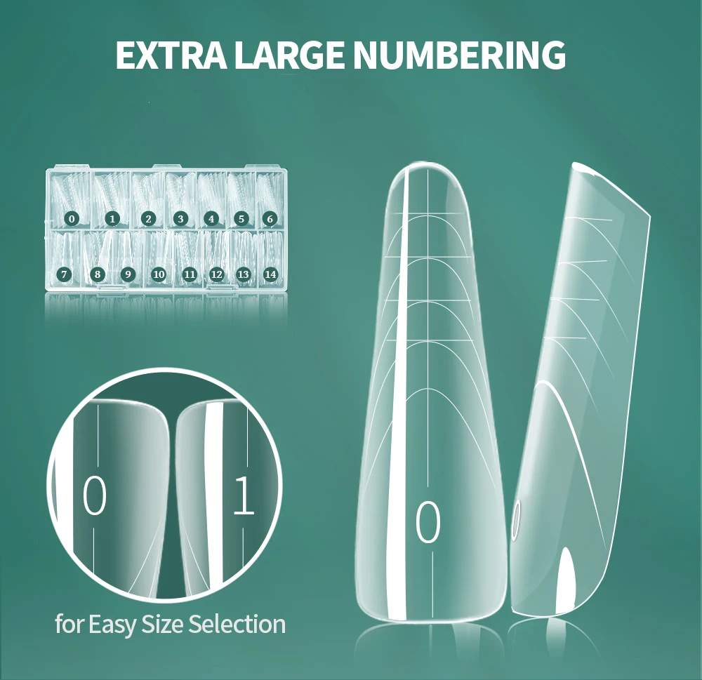 Description Picture 3 of itemNailpop French Nail Dual Forms 150 Pcs for Poly Gel Nail Extensions 15 Sizes Large Number Markings Perfect for French Manicure