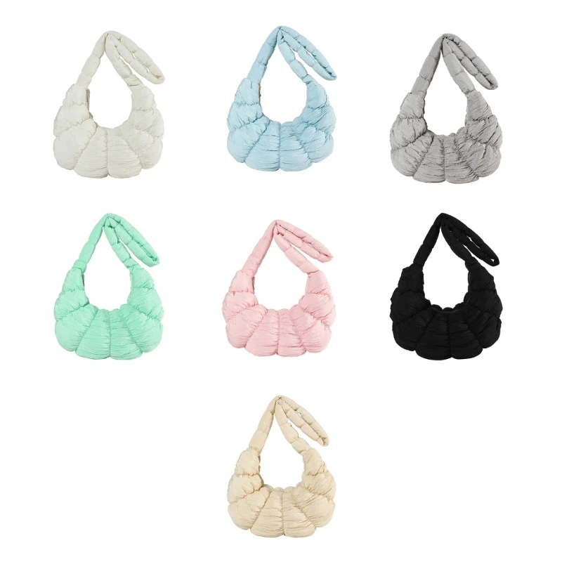 Pleated Cloud Bag Fashion Dumpling Bags Large Capacity Shoulder Bags E74B