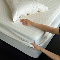 100% Egyptian Cotton Fitted Sheet with Pillowcase 매트리스커버 Skin-friendly Bed Cover Luxury Style Mattress Protector Home Bedsheet 1