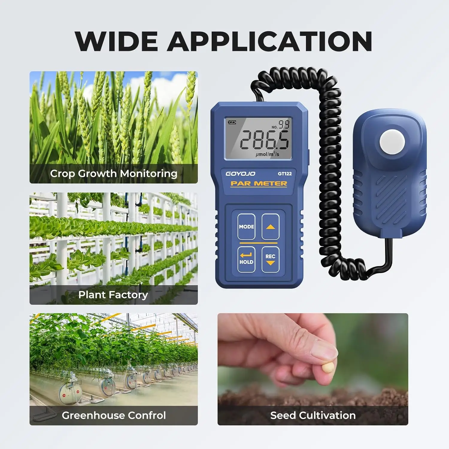 Light Meter Plants Greenhouse PAR Meter Hydroponic Greenhouse Indoor Optimizing Plants Growth Ppfd Led Grow Light