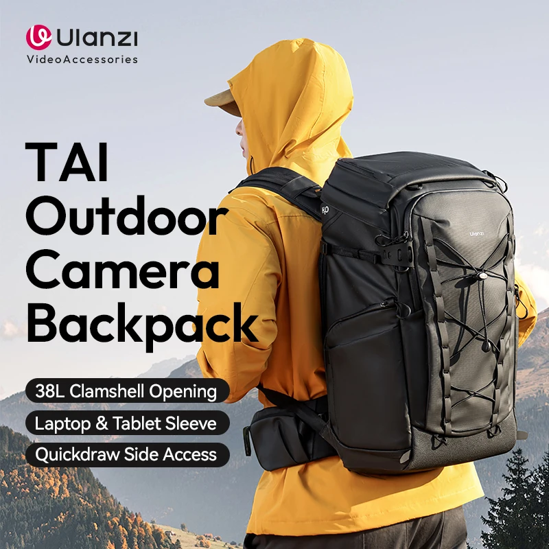 Ulanzi AB01 TAI Outdoor Camera Backpack 38L Clamshell Bag for Cameras Lenses Laptops Travel Shoulder with Laptop Tablet Sleeve - Ảnh 3