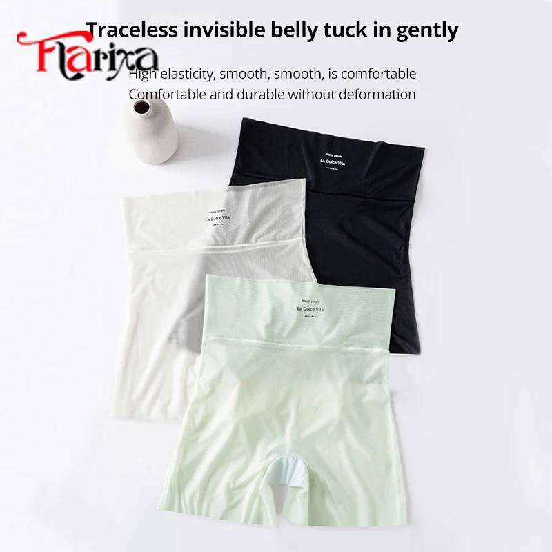 Safety Shorts Women High Waist Underwear Anti Friction Ice Silk