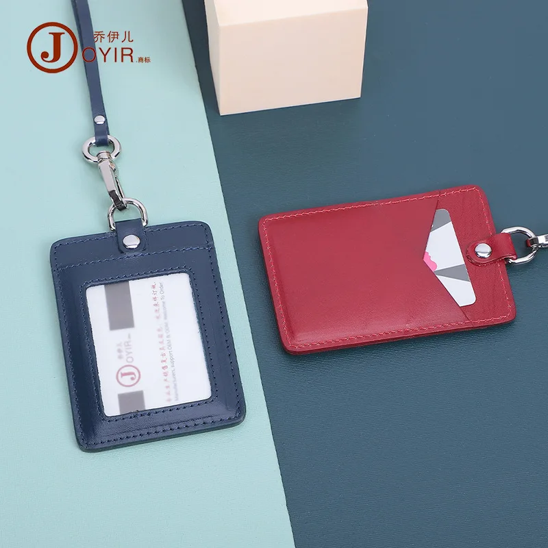 

Genuine Leather Badge Card Cover High-End Work Card Access Card Cover Work Permit Leather Cover Halter Work Card Sets Wholesale