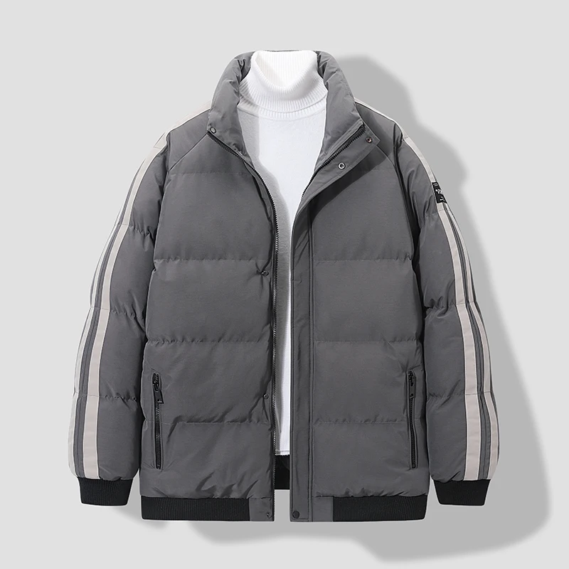 

M-5XL ! Autumn and Winter New Men's Casual Cotton Clothing Male Solid Color Thickened Warm Stand Collar Jacket