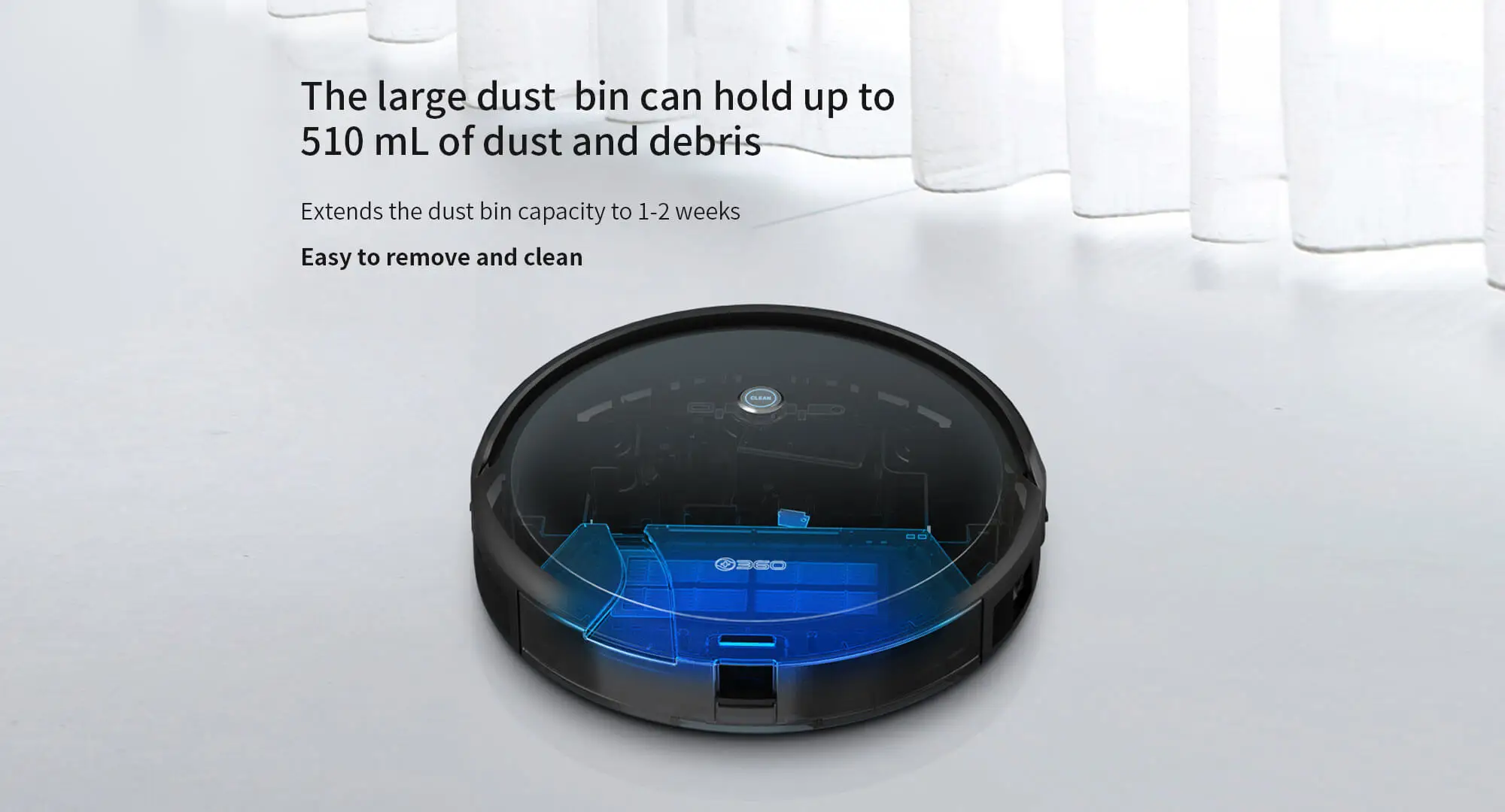 360 C50 Robot Vacuum Cleaner Home Housekeeping Appliances Wet Mop Water Tank Commercial AI Map Navigation APP Control