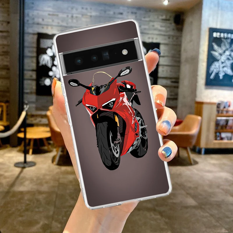 Durable Shockproof Silicone Motorcycle Phone Case with Transparent Shell