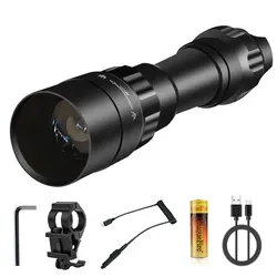 UniqueFire 1605 T38 4715AS IR 850nm LED Infrared FlashLight Set Dimmer Switch illuminator USB Rechargeable Torch Night Vision