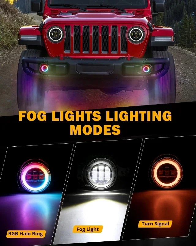 Rigidindustries JLラングラーフォグ Rigid Industries SAE Round Fog Light & Mount Kit for 18-20