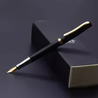 Duke 209 Luxury Black and Silver 0.8mm Curved Tip Calligraphy Pen Metal Steel Inking Pens with Original Gift Box Free Shipping 2