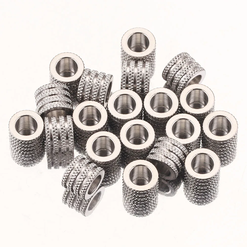 

20pcs Geometric Cylinder Stainless Steel Spacer Beads DIY Large Hole Charms for Jewelry Making Beading Bracelet Supplies
