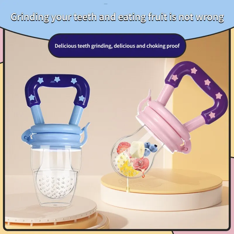 Silicone Fruit Feeder 3 PCS Newborn Food Feeder With Spoon Nibbler Pacifier Baby Feeding