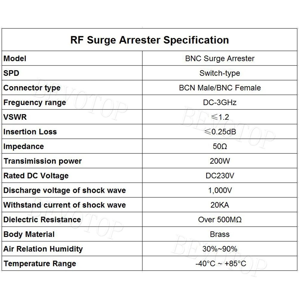 1Pcs BNC-JK BNC 남성-여성 동축 커넥터(라이트닝 서지 어레스터 보호 장치 포함) DC-3GHz 50ohm