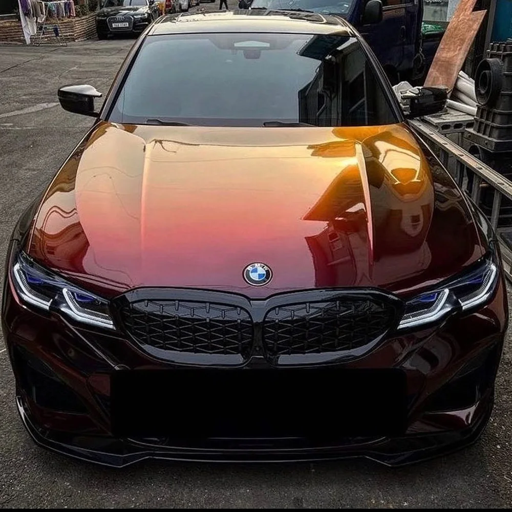 Pellicola Vinilica per Auto WRAPMASTER 1,52*17 Metri Nero Rosso Super Lucido Effetto Camaleonte - Image 2