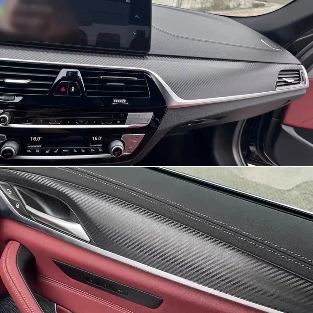 BMW 5 시리즈 G30 G31 2018-23 차량용 카본 파이버 필름 인테리어 스티커 센터 콘솔 기어 대시보드 에어 도어 핸들 리프트 패널