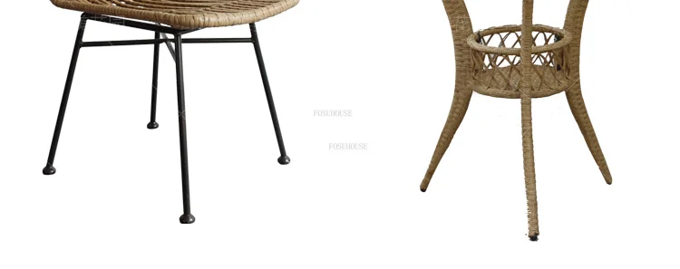 Description Picture 5 of itemNordic PE Rattan Garden Furniture Sets for Home Outdoor Furniture Creative Minimalist 4 Piece Chair Coffee Table Patio Furniture