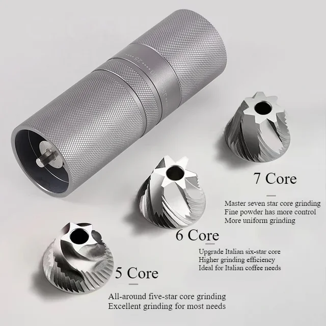 Manual Bean Grinder Portable 5 Core 6 Core 7 Core Hand Coffee Grinder with Adjustable Stainless Steel Coffee Grinder for Homeuse 5