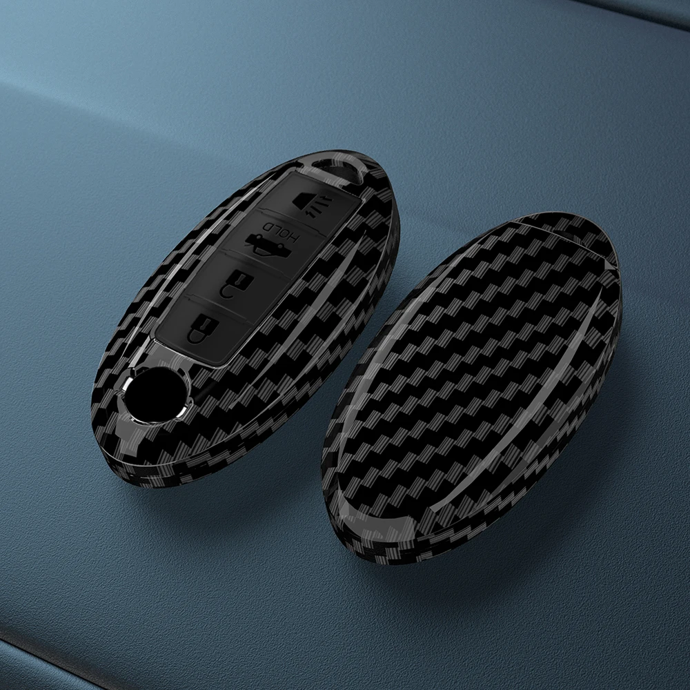 ABS Carbon Faser Auto Schlüssel Fall Abdeckung Für Nissan Qashqai X-Trail T32 T31 Juke J10 J11 Kicks Tiida Pathfinder Hinweis für Infiniti Tasche – Detail 2