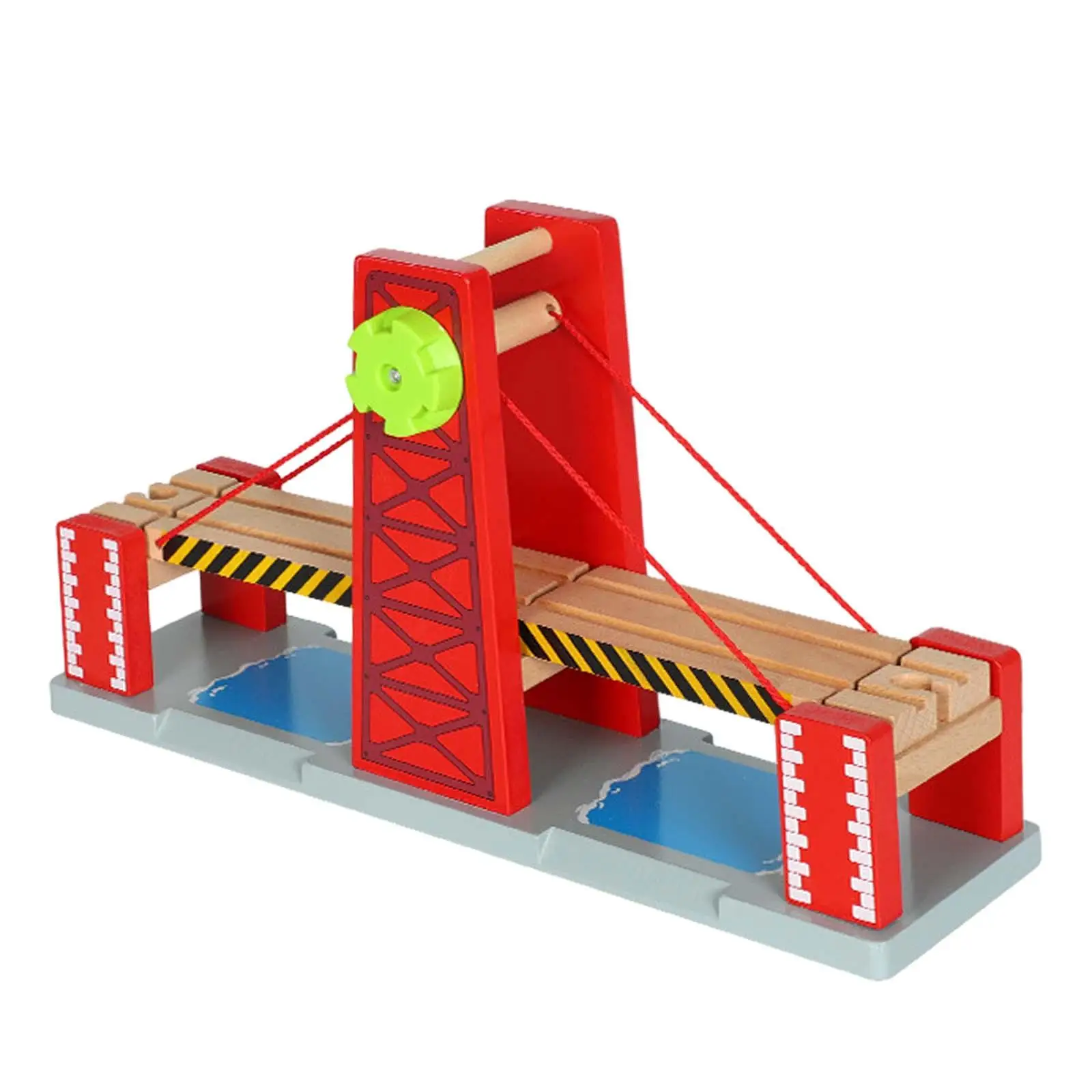 

Train Railway Tracks Bridge Wooden Train Accessories, Wooden Tracks Toys for Boys Girls Kids