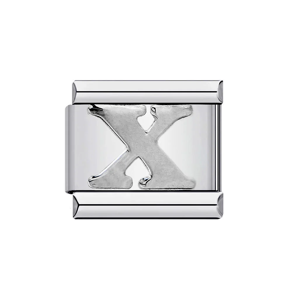 Silver 26-Letter A-Z Custom Charm Bracelet in Italian Stainless Steel