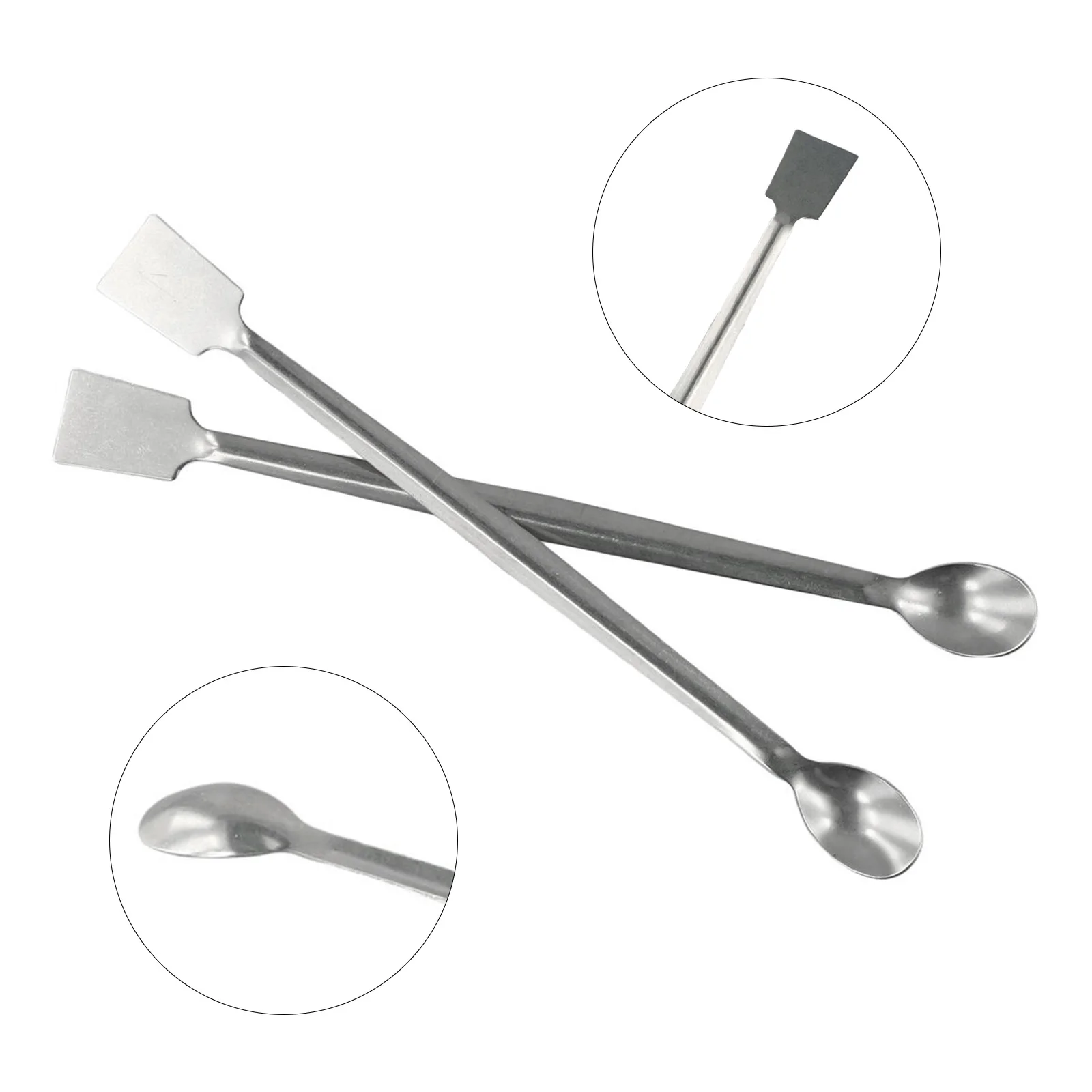 Stainless Steel Lab Sampling Spoon Spatula 20cm Double End Reagent Spoon Chemistry / Dental Experiment Hand Tool 2Pcs,lab spoon spatula