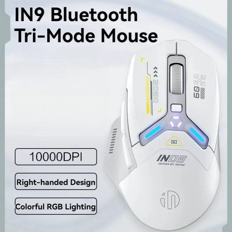 Tri-Mode Connection 10000DPI 2.4G Wireless Bluetooth Gaming Mouse PMW3325 RGB Light for PC Gaming Laptop and MAC
