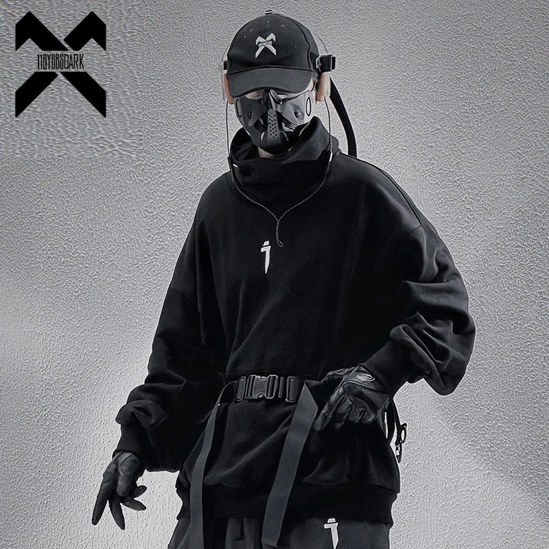 

Мужская толстовка с высоким воротником 11 BYBB'S DARK, функциональная Толстовка Techwear, толстовка с капюшоном, Весенняя уличная одежда в стиле хип-хоп, пуловер в стиле Харадзюку, 2024