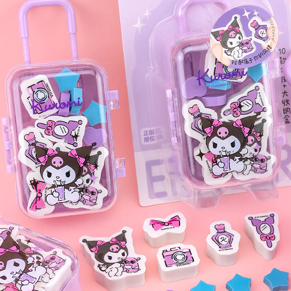Sanrio Luggage Case Eraser Set Cartoon Kawaii Kuromi Melody