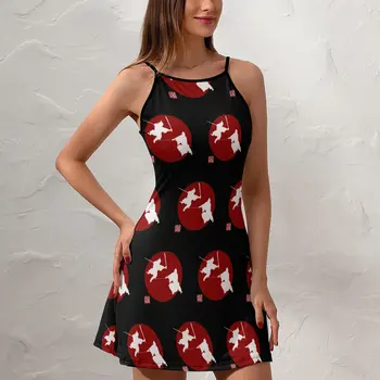 Exotic Duel On Ganryu Island Samurai  Women's Sling Dress Funny Novelty Cocktails  Woman's Gown Suspender Dress Graphic Cool