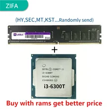 DDR4 4G 2400Mhz mit i3-6300T i3 6300T 3,3 GHz Dual-Core Quad-Gewinde CPU Prozessor 4M 35W LGA 1151