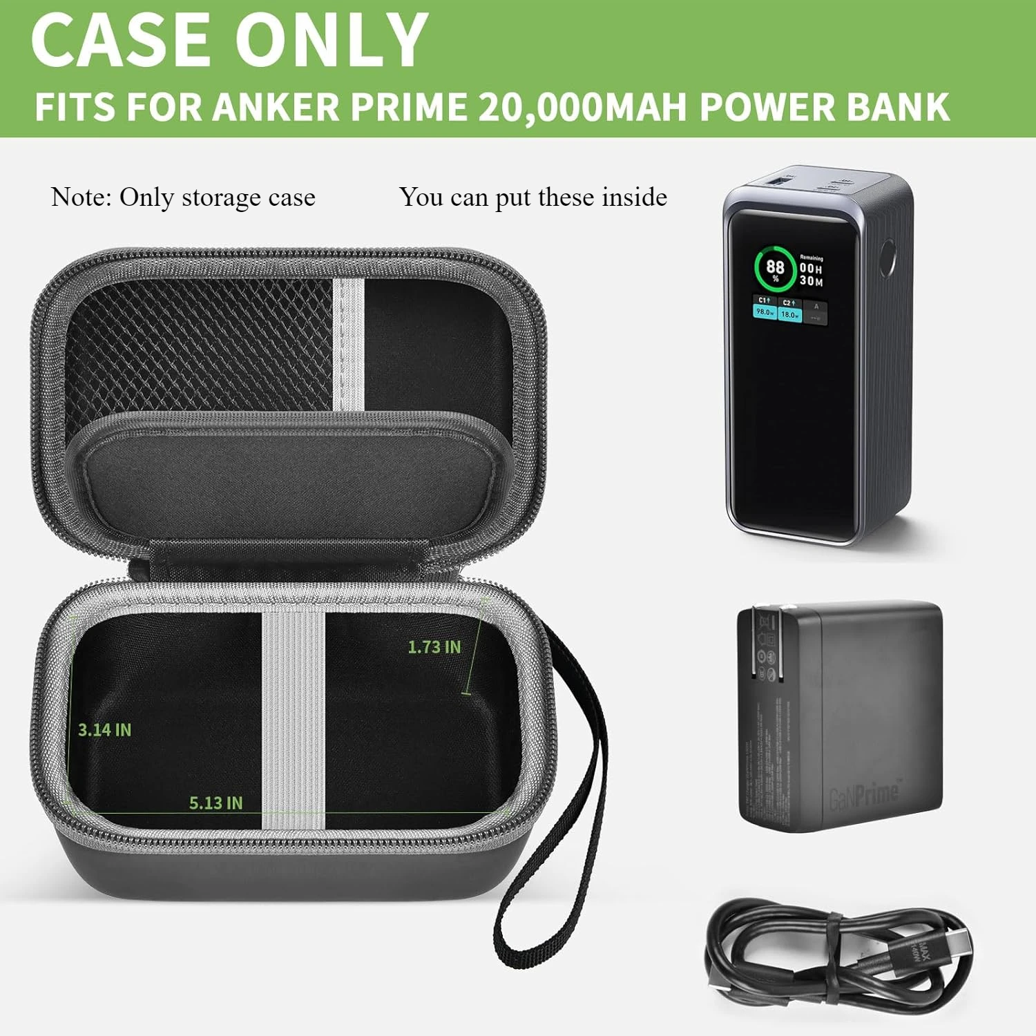 CASE ONLY) Case Compatible with Anker Prime Power Bank CASE ONLY) Case Compatible with Anker Prime Power Bank