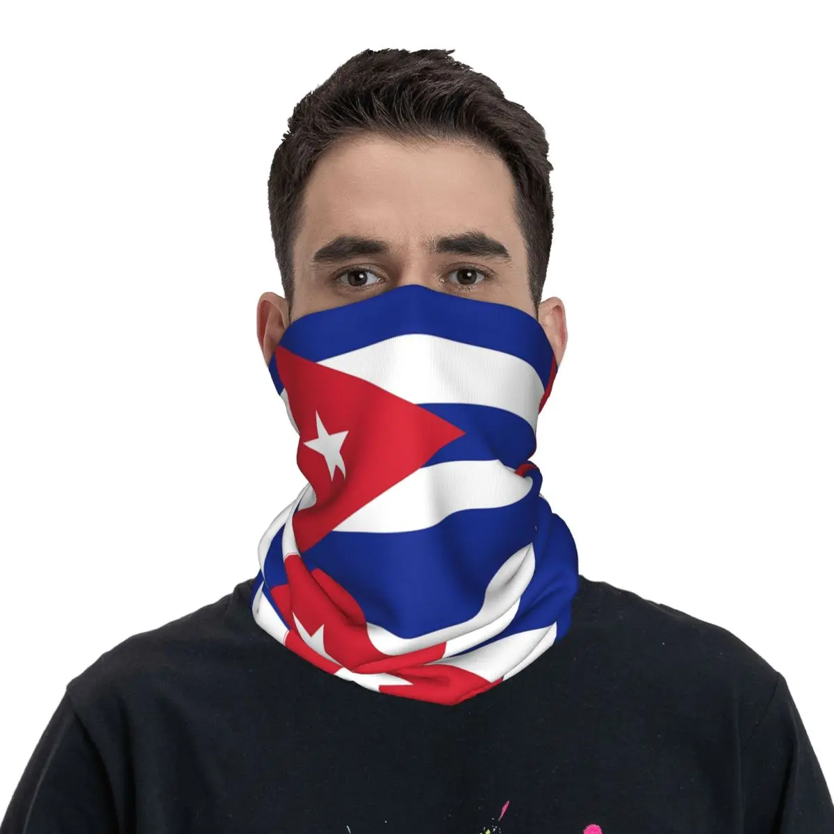 

Бандана с изображением кубинского флага, забавная маска для езды на велосипеде, Походов, Кемпинга, фотографический шейный чехол, тактическая маска