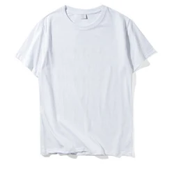 Unisex Custom Design Personalized Harajuku Solid Color Pure Cotton T - Shirt with Logo and Text Printing - XS (White)