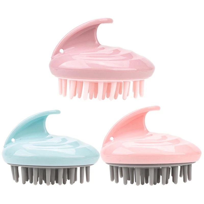 Hair Shampoo Brush Scrubber Exfoliator Soft Silicone Bristles Scalp for Dandruff Removal and Hair Growth Head Relaxation